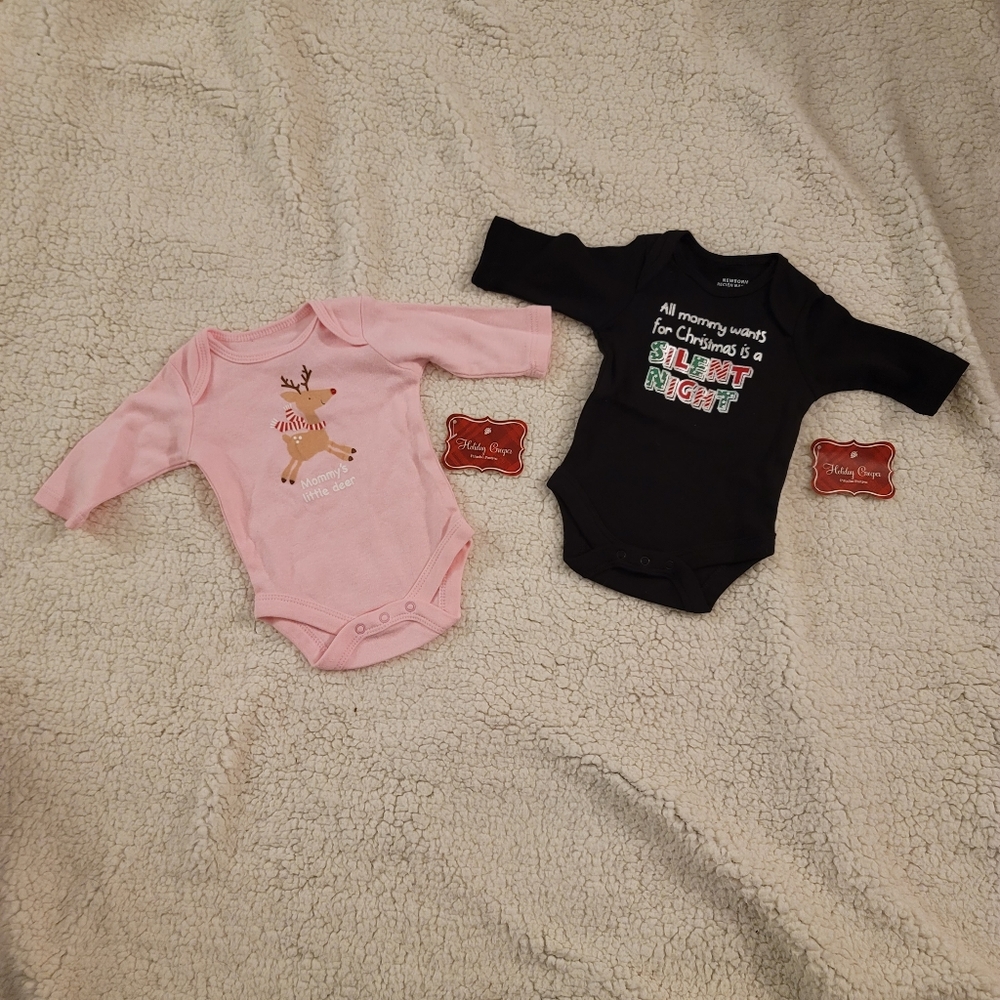 Baby Creeper Christmas Holiday Deer Lot of two!